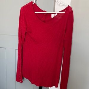 H&M Vibrant Red Long Sleeve Top